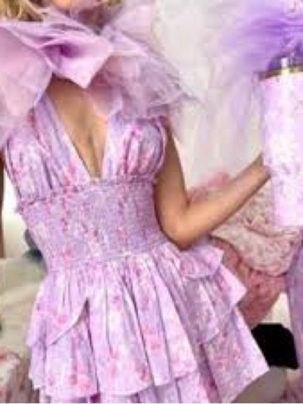 LoveShackFancy Deanna Halter Dress in lilac dream